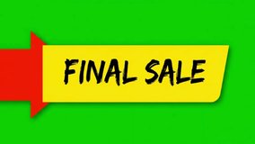 A vibrant final sale announcement with a red arrow pointing to a yellow banner against a green background - Powered by Shutterstock - Get 15% off with code: PIKWIZARD15