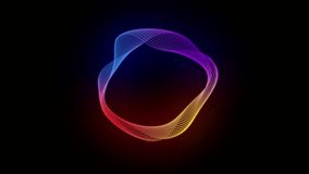 Multicolor particles weave into a glowing neon ring with rhythmic motion. Seamless loop ideal for tech openers, abstract backgrounds, and audio visualizers. - Powered by Shutterstock - Get 15% off with code: PIKWIZARD15