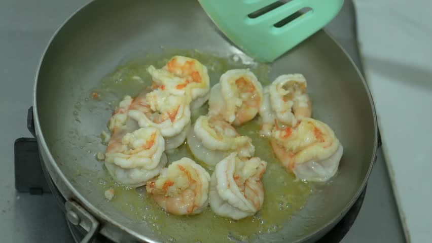 Stir fried shrimp with garlic and butter 
