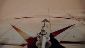 Digital network connections and geometric shapes overlay on map with compass. Technology, connectivity, geometry, data, communication, innovation - Powered by Shutterstock - Get 15% off with code: PIKWIZARD15