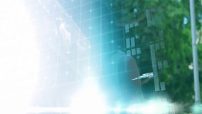 Young man using smartphone with digital world map and data overlay animation. Technology, innovation, connectivity, communication, futuristic, virtual - Powered by Shutterstock - Get 15% off with code: PIKWIZARD15