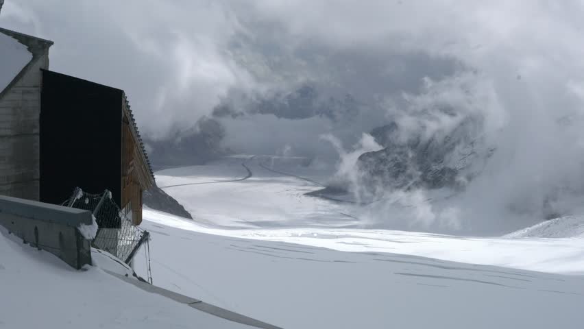 Landscape of mountain with a lot of snow