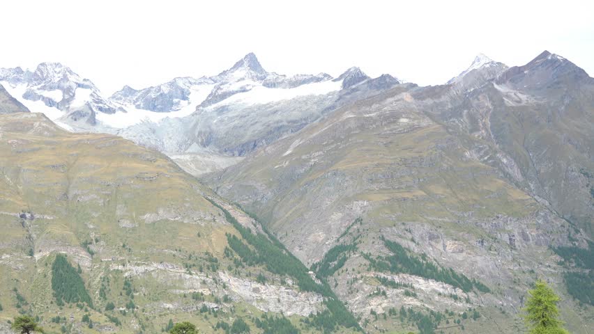 Landscape of mountain with a lot of snow