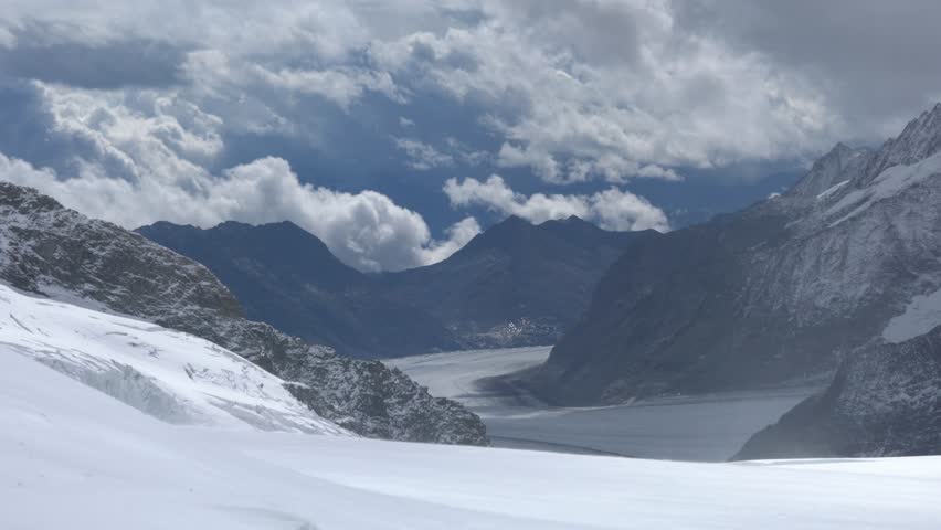 Landscape of mountain with a lot of snow