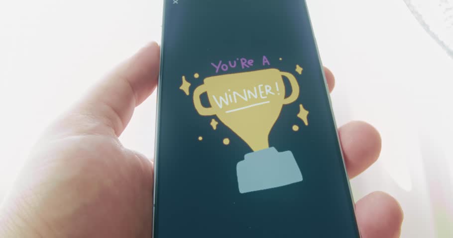 You are a winner lettering and a winner cup, presentation