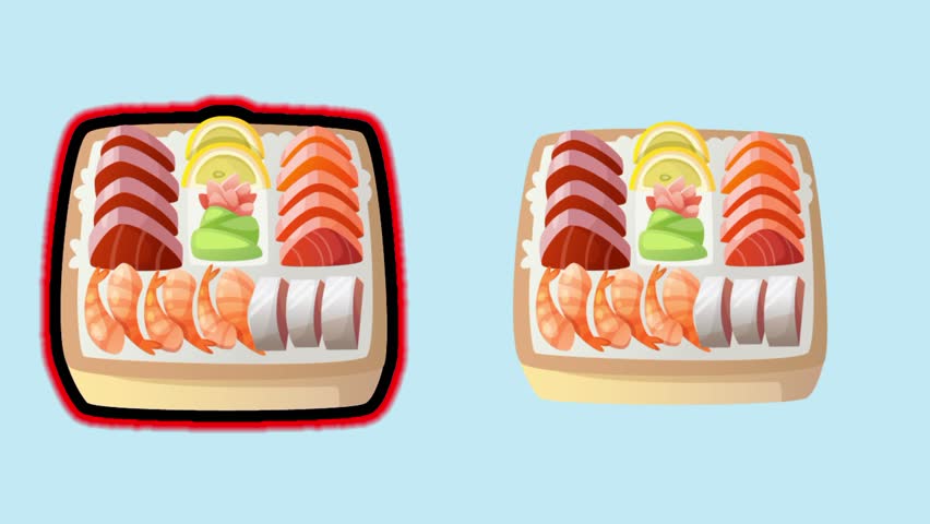 Ramen dish with noodles, egg, beef and green onion Animation intro for advertising or marketing of Japanese cuisine dishes with the ingredients of the dish flying in the air isolated sky background.