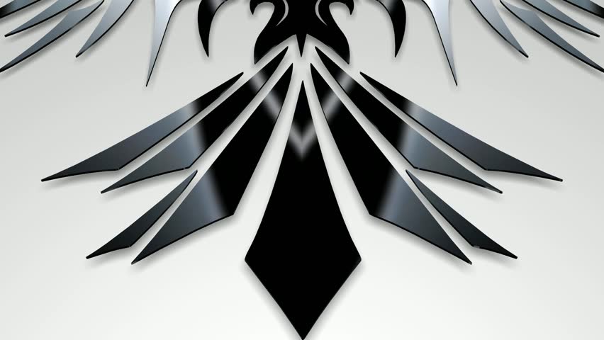 Cinematic Flow through Abstract Black Pattern Depicting Phoenix Bird Illustration, Unique Tattoo Artwork or Premium Symbolic Design for Modern Apparel