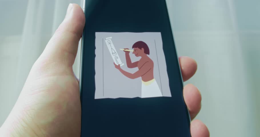 Ancient Egyptian scribe keeping record, presentation