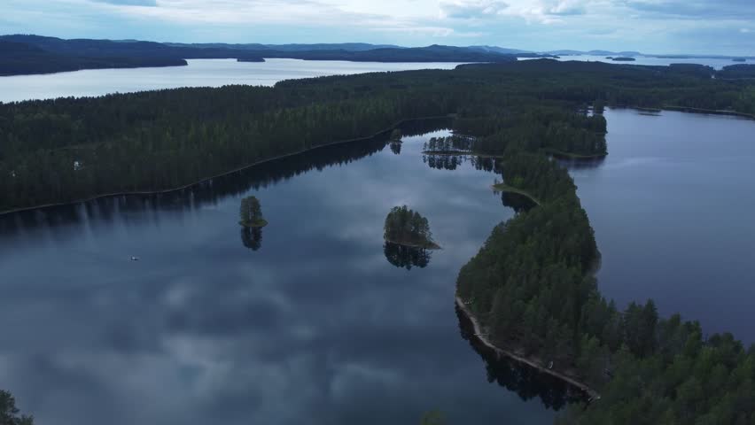 
A Finnish lakeside landscape from Ahveninen, North Karelia.