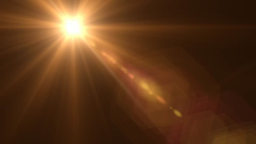 A 10 second loop of abstract light rays emanating from a center light source over a starry backgroud