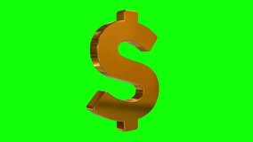 Dollar US money USD isolated symbol 3d spectacular abstract rotate loop concept. Seamless and loopable icon on green screen animation. - Powered by Shutterstock - Get 15% off with code: PIKWIZARD15