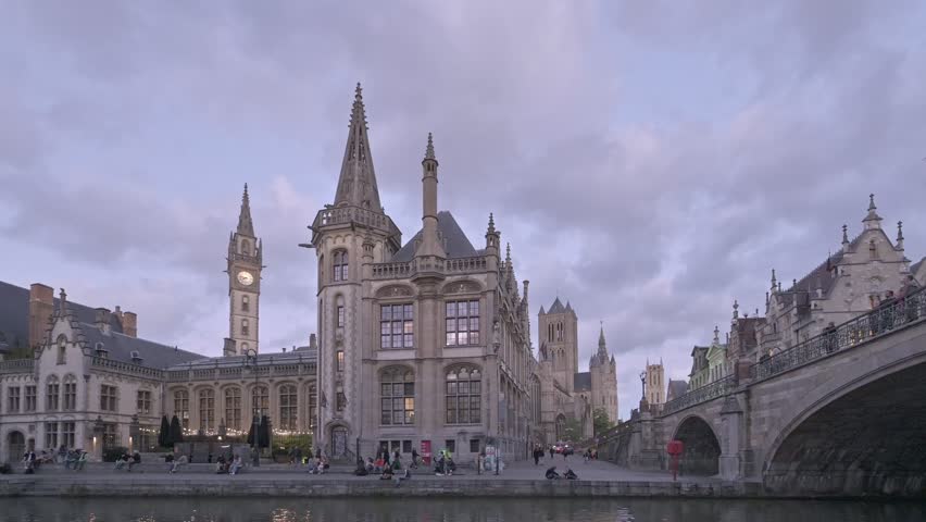 Evening View of beautiful Ghent - Belgium