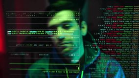 male scammer or male hacker wearing a mask typing code to steal money and data in the system is a cyber crime. - Powered by Shutterstock - Get 15% off with code: PIKWIZARD15