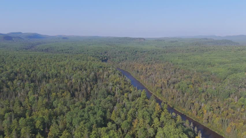 Pigeon River in Minnesota Canada boarder aerial view