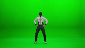 A high-resolution 3D render of a futuristic racer or mech soldier in red power armor performing a dynamic action sequence on a green screen. Ideal for cinematic Sci-Fi, VFX work . - Powered by Shutterstock - Get 15% off with code: PIKWIZARD15