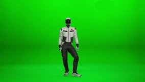 A high-resolution 3D render of a futuristic racer or mech soldier in red power armor performing a dynamic action sequence on a green screen. Ideal for cinematic Sci-Fi, VFX work . - Powered by Shutterstock - Get 15% off with code: PIKWIZARD15