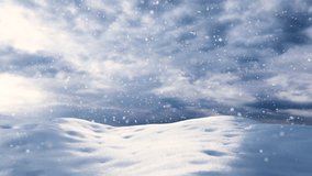 Winter snowfall over snowy landscape covered in snow. Snowflakes falling in endless seamless loop. - Powered by Shutterstock - Get 15% off with code: PIKWIZARD15
