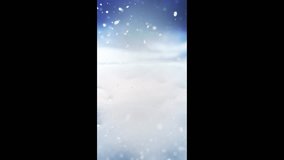 Vertical video of winter snowy landscape covered in snow. Snowflakes falling in endless seamless loop. - Powered by Shutterstock - Get 15% off with code: PIKWIZARD15