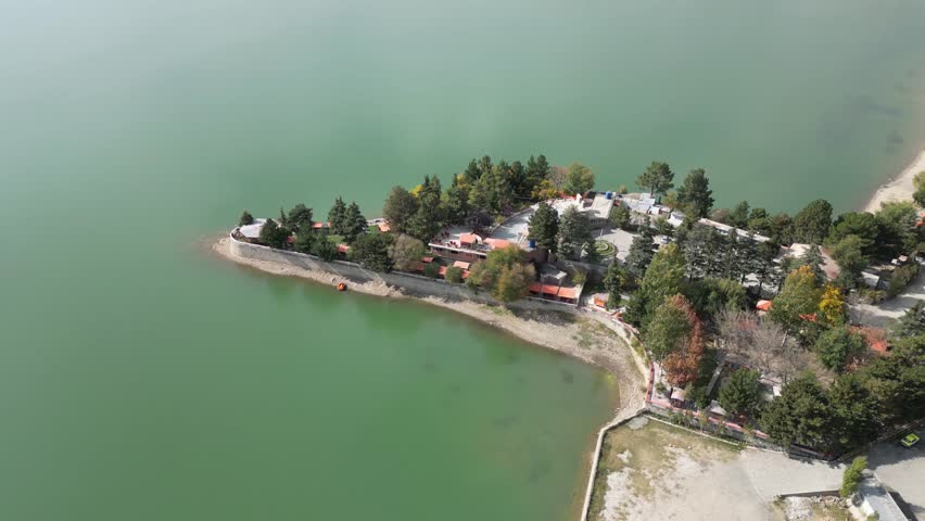 Kabul, Afghanistan, Drone Shot of Buildings and Landscape Around Qargha Lake, Water Reservoir in Western City Suburbs