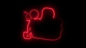 Glowing neon lines friendly Man character gives thumbs up approval gesture social media like symbol
 - Powered by Shutterstock - Get 15% off with code: PIKWIZARD15
