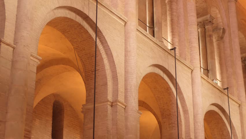 Interior Nave Of The Basilica Of Saint-Sernin In Toulouse, France