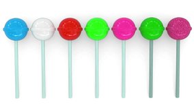 colorful lollipops. 3d and computer rendering animation video with 4k resolution. - Powered by Shutterstock - Get 15% off with code: PIKWIZARD15