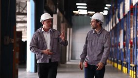 caucasian man handshake and smile, Logistics, Warehouse factory colleagues and people handshake and smile for agreement with company team. Unity and teamwork, Successful hand shaking after good deal  - Powered by Shutterstock - Get 15% off with code: PIKWIZARD15