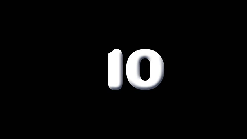 Ten Second Coundown Timer with Futuristic Colorful Glow Digital HUD interface. The coundown start from 10 seconds and counts down to 0 seconds. 10 seconds number countdown use it as a timer