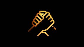 Support icon animation by golden color neon mask glow on black background. - Powered by Shutterstock - Get 15% off with code: PIKWIZARD15