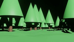 Stylized 3D Green Forest Animation in Cartoon Style | Low Poly Nature Landscape Background with Trees and Grass - Powered by Shutterstock - Get 15% off with code: PIKWIZARD15