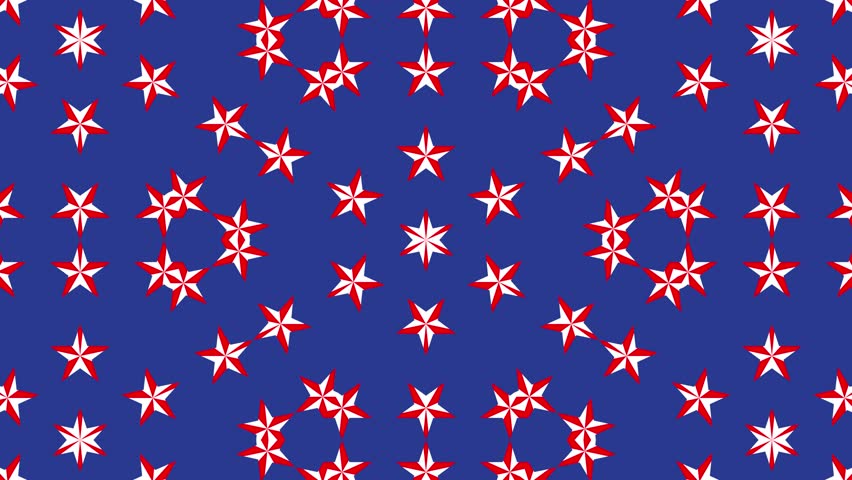 Abstract geometric kaleidoscope with perfect symmetry — a hexagonal array animates to form a seamless loop for use in music production software or VJ packs