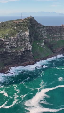 Famous Cape Point At Cape Town In South Africa. Table Mountain National Park. Tourism landmark. Famous Cape Point. Cape Town South Africa. Tourism Travel. Stunning Skyline. Historical Coastline.