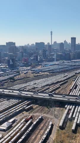 Johannesburg Skyline At Johannesburg In Gauteng South Africa. Downtown Cityscape. Business District Background. Johannesburg At Gauteng South Africa. High Rise Buildings. City Landmark.
