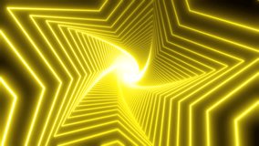 Abstract Yellow Neon Geometric Tunnel Endless Loop Animation. 3D Illustration - Powered by Shutterstock - Get 15% off with code: PIKWIZARD15