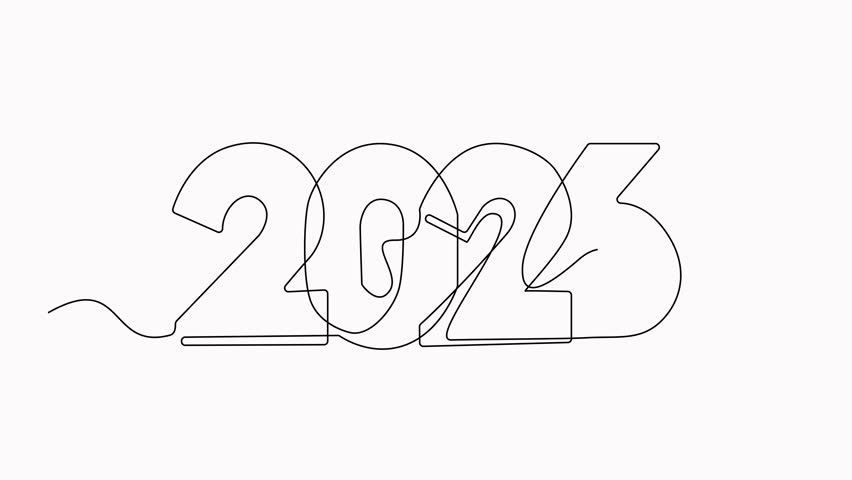 continuous line animation of new year 2026.new year celebration video 2026 line art animation