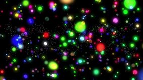 Upon orbs emerging, multicolored particles drifting inward, growing, receding, forming cosmic field. Nebula, abstract, luminous, vibrant, futuristic, digital art, cosmic - Powered by Shutterstock - Get 15% off with code: PIKWIZARD15