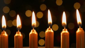 Metallic candles flickering under purple yellow glow while green blue circles drifting and slowing. Ambient, glow, illumination, abstract, serenity, tranquility, decor - Powered by Shutterstock - Get 15% off with code: PIKWIZARD15