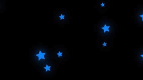 Upon start, blue stars drifting outward while red hearts emerging upward, filling black background. Abstract, cosmic, minimalist, romantic, ambient, visual art, digital - Powered by Shutterstock - Get 15% off with code: PIKWIZARD15