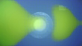 Halftone overlay starting network growth spheres linking, pulsing and visualizing data with code. Abstract, digital, futuristic, network, data, visualization, technology - Powered by Shutterstock - Get 15% off with code: PIKWIZARD15