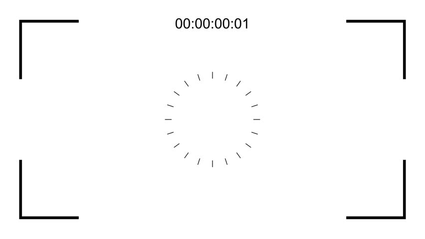 Camera Frame and Timecode.Video recording frame screen, display.