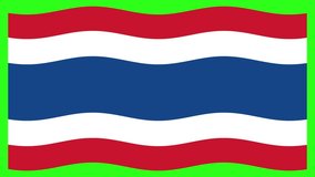 Thailand flag waves over city skyline as animated candlestick chart rises, green background throughout - Powered by Shutterstock - Get 15% off with code: PIKWIZARD15
