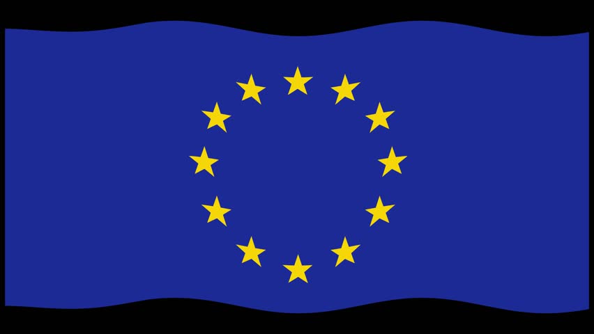 EU flag background with dynamic red and green line graphs, simulating fluctuating financial data trends - Powered by Shutterstock - Get 15% off with code: PIKWIZARD15