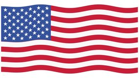 Stacked bar chart rises over waving American flag, smooth upward animation, flat vector style - Powered by Shutterstock - Get 15% off with code: PIKWIZARD15
