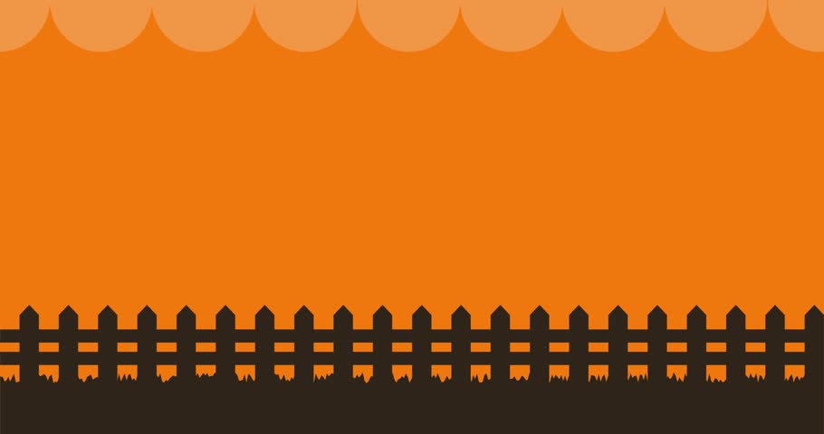 Animation fence halloween orange repeat loop