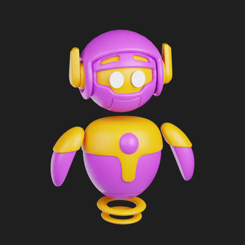 Automated Robot Icon 3D Video