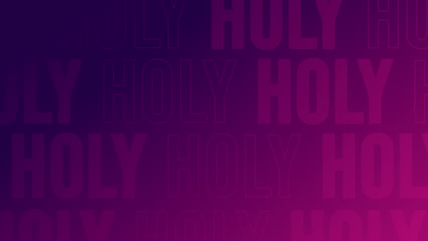 Powerful kinetic typography animation featuring the word "HOLY" in a seamless loop. Perfect for worship services, christian concerts, lyric videos, Easter, and other religious events