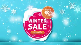 winter sale discount with motion graphic animation and snow effect - Powered by Shutterstock - Get 15% off with code: PIKWIZARD15