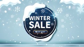 winter sale discount motion graphic banner with snow effect background - Powered by Shutterstock - Get 15% off with code: PIKWIZARD15