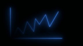 Neon business graph chart icon animation background. Neon business growth concept animated. growth concept royal blue neon line moving. - Powered by Shutterstock - Get 15% off with code: PIKWIZARD15