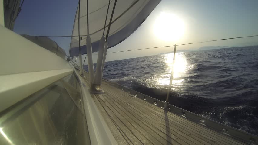 Sailing in the Aegean Sea (HD) Sailing boat shot in full HD